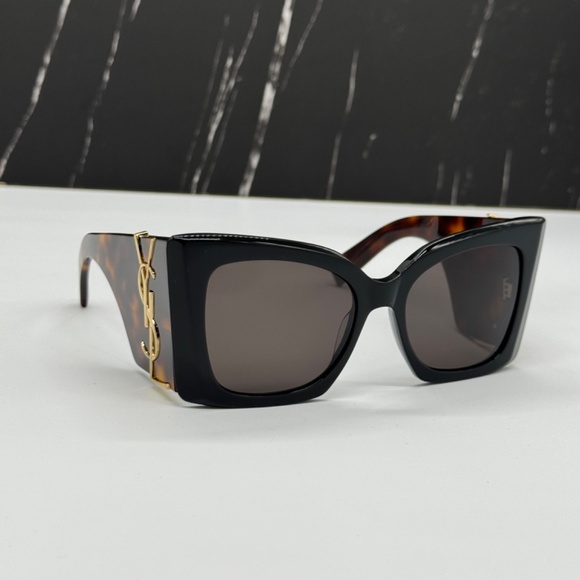 NEW SL M119 BLAZE 003 SAINT LAURENT BLACK HAVANA OVERSIZED SLM119 003 SUNGLASSES - Picture 8 of 11